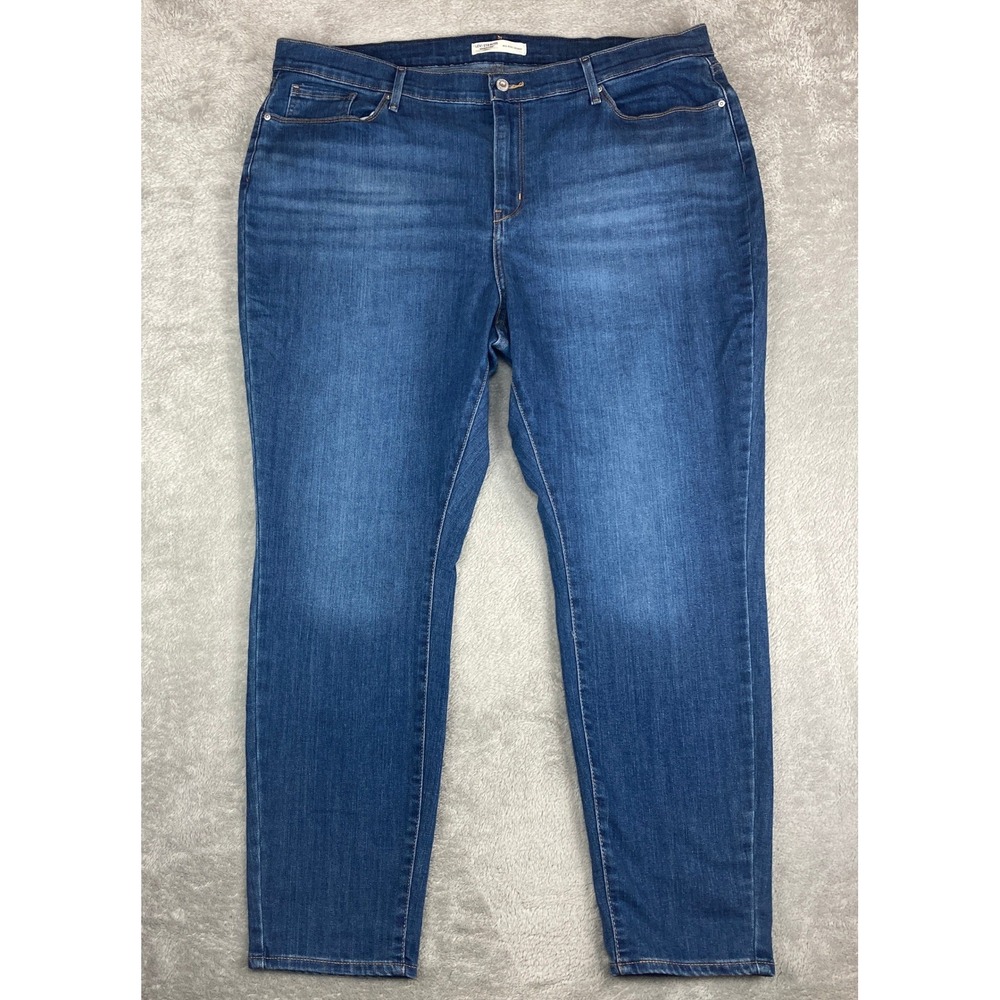 Levi Strauss Signature Gold Jeans Womens 22 M Mid Rise Skinny Blue Denim